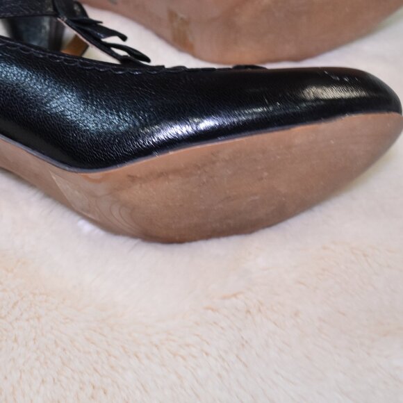 Clarks Indigo Black Leather Mary Jane Heels Size 9 Comfort Dress Shoes - Picture 8 of 13